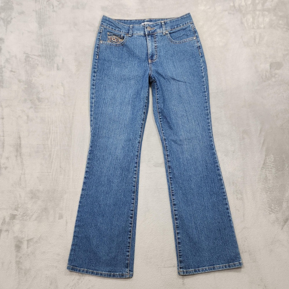 Vintage BandolinoBlu Jeans Womens 10 Blue Daria Slim Bootcut Western Boho Casual